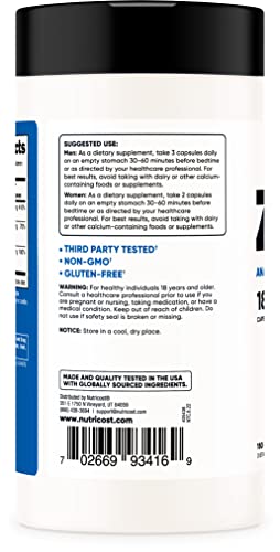 Nutricost ZMA 180 Capsules - Non-GMO and Gluten Free ZMA Supplement