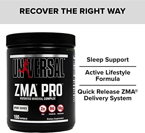 Universal Nutrition ZMA Pro Supplement - Zinc, Magnesium, Vitamin B6 - Nighttime Recovery Aid for Better Sleep