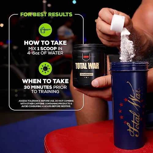 REDCON1 Total War Preworkout - Contains 320mg of Caffeine from Green Tea, Juniper & Beta Alanine - Pre Work Out with Amino Acids to Increase Pump, Energy + Endurance (Pineapple Juice, 30 Servings)