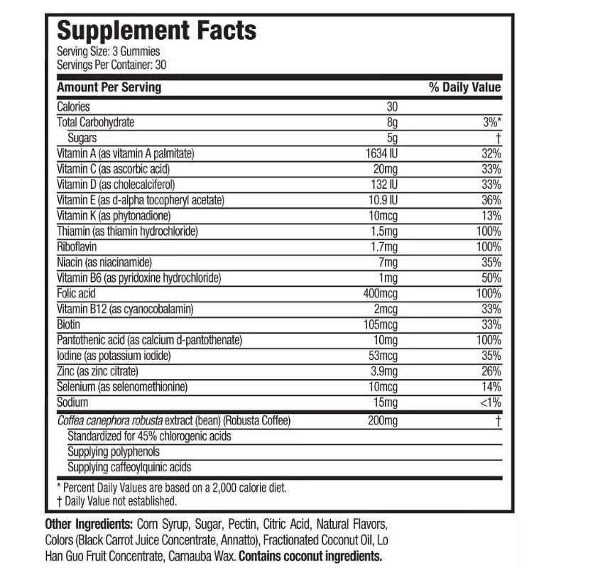 Hydroxycut Caffeine-Free Gummy for Women & Men | 15 Essential Vitamins & Minerals | Metabolism | 90 Count (Pack of 3)