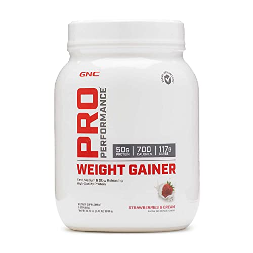 GNC Pro Performance Weight Gainer - Strawberries and Cream, 6 Servings, High-Quality Protein to Increase Mass