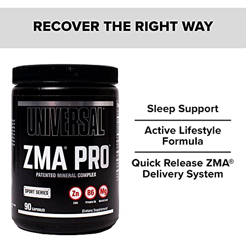 Universal Nutrition ZMA Pro Supplement - Zinc, Magnesium, Vitamin B6 - Nighttime Recovery Aid for Better Sleep