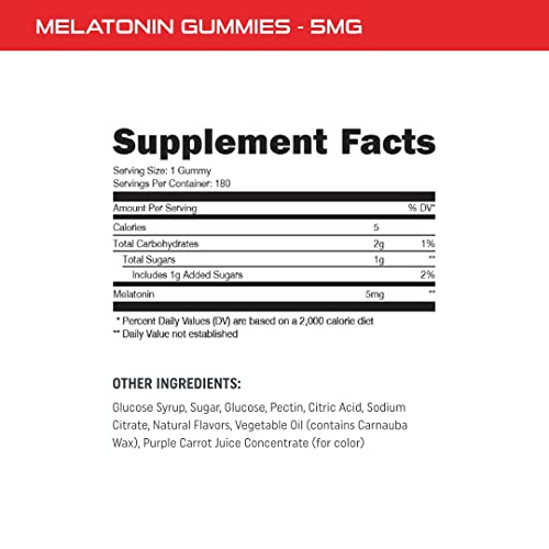 Strawberry Flavored Melatonin Gummies - 180 Servings