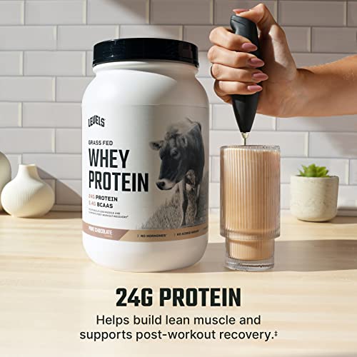 Levels Grass Fed 100% Whey Protein, No Hormones, Pure Chocolate, 2LB