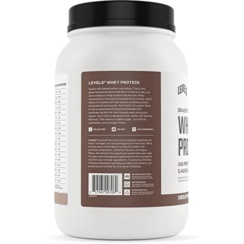 Levels Grass Fed 100% Whey Protein, No Hormones, Chocolate Mocha, 2LB