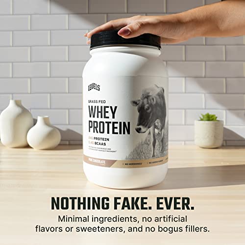 Levels Grass Fed 100% Whey Protein, No Hormones, Pure Chocolate, 2LB