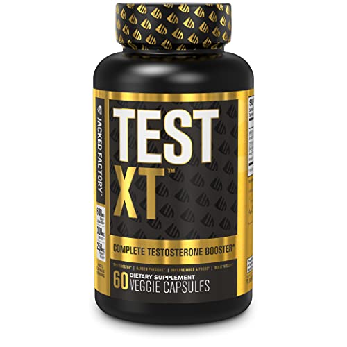 Test-XT Black Testosterone Booster for Men - Boost Energy & Strength - Muscle Builder Supplement w/Premium PrimaVie, KSM 66 Ashwagandha & More - 60 Veggie Pills