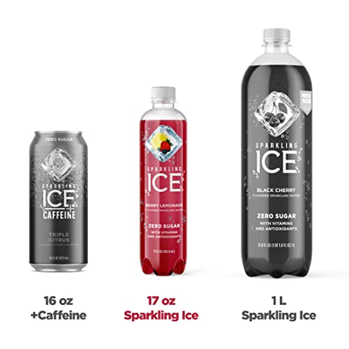 Sparkling Ice, Pomegranate Blueberry Sparkling Water, Zero Sugar Flavored Water, with Vitamins and Antioxidants, Low Calorie Beverage, 17 fl oz Bottles (Pack of 12)