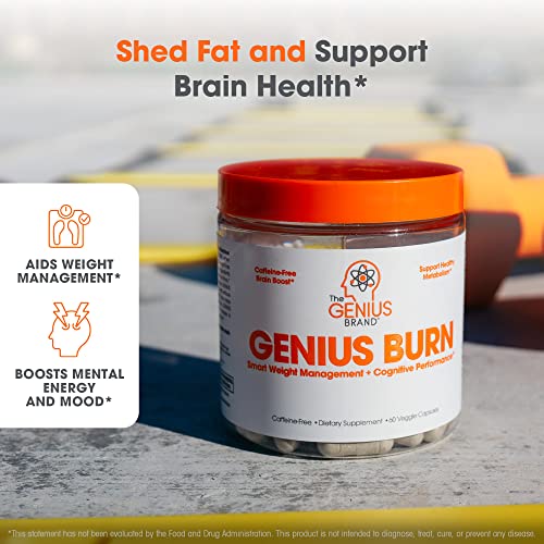 Genius Fat Burner - Thermogenic Weight Loss & Nootropic Focus Supplement - Natural Metabolism & Energy Booster for Men & Women | Thyroid Support and Appetite Suppressant w/ Gymnema Sylvestre, 60 Pills