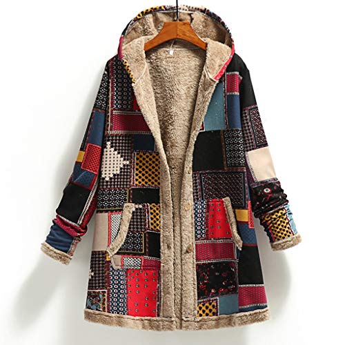 Gemira Women's Boho Patchwork Colorblock Hoodie Jacket