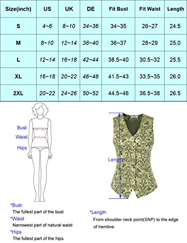 Vintage Steampunk Jacquard Waistcoat Vest for Women