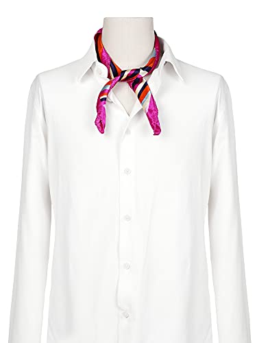 Flower Print Stripe Square Neck Scarf for Women