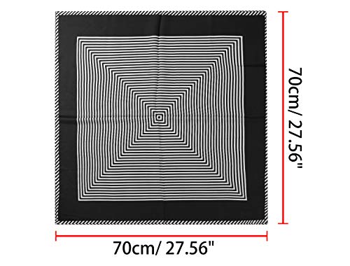 Allegra K Stripe Printed Square Scarf - Black/White