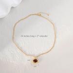 Gold Tiger's Eye Pendant Necklace for Women