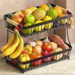 Two-Tier Fruit Basket with Banana Hangers and Mats