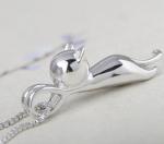 Sterling Silver Cat Necklace for Cat Lovers