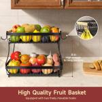 Two-Tier Fruit Basket with Banana Hangers and Mats
