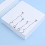 Sterling Silver Moon and Star Earrings for Women