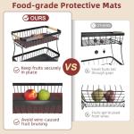 Two-Tier Fruit Basket with Banana Hangers and Mats