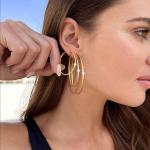 Gold and Silver Plated Hoop Earrings Set