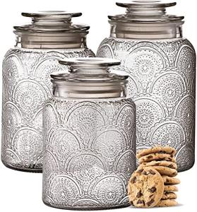 Retro Glass Food Storage Canisters - Set of 3