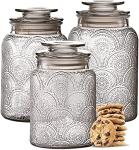 Retro Glass Food Storage Canisters - Set of 3