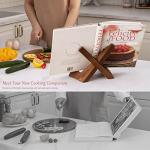 Wooden Cookbook Stand for Kitchen Counter Decor