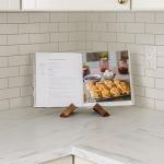 Wooden Cookbook Stand for Kitchen Counter Decor
