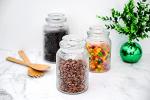 Retro Glass Food Storage Canisters - Set of 3
