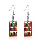 Bookshelf Dangle Earrings for Librarians and Teachers