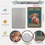 Funny Highland Cow Bathroom Wall Sign 8 x 12 Inch