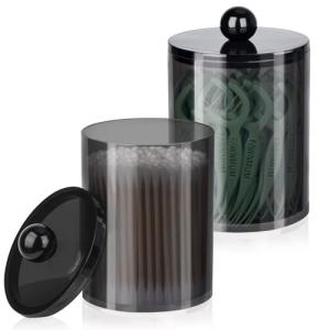 2 Pack Canister Jar Set for Bathroom Essentials
