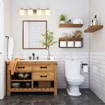 Floating Bathroom Shelves Set - Rustic Brown