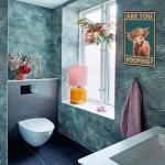 Funny Highland Cow Bathroom Wall Sign 8 x 12 Inch