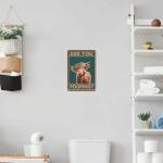 Funny Highland Cow Bathroom Wall Sign 8 x 12 Inch