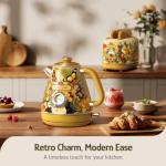 Hazel Quinn Retro Floral Electric Kettle 1200W
