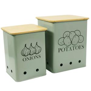 Vegetable Storage Tins Set for Potatoes and Onions