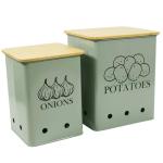Vegetable Storage Tins Set for Potatoes and Onions