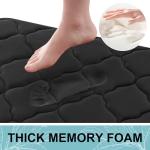 OLANLY Soft Memory Foam Bath Mat, Non-Slip Black