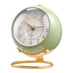 Retro Silent Alarm Clock with Night Light (Green)