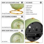 Retro Olive-Green Metal Desk Clock with Alarm