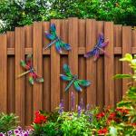 Metal Dragonfly Wall Art for Garden Decor