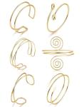 Boho Coil Arm Cuff Bangle Set - 6 Pieces