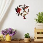 Round Metal Hummingbird Wall Art for Indoor/Outdoor