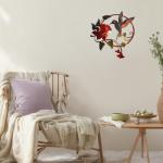 Round Metal Hummingbird Wall Art for Indoor/Outdoor