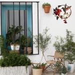 Round Metal Hummingbird Wall Art for Indoor/Outdoor