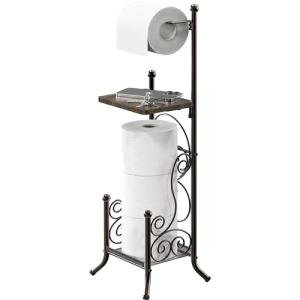 Bronze Toilet Tissue Holder Stand with Shelf