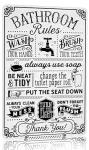 Funny Bathroom Rules Vintage Tin Wall Art Sign