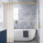 Adjustable Gold Shower Curtain Rod, No Drilling