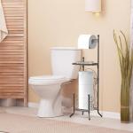 Bronze Toilet Tissue Holder Stand with Shelf